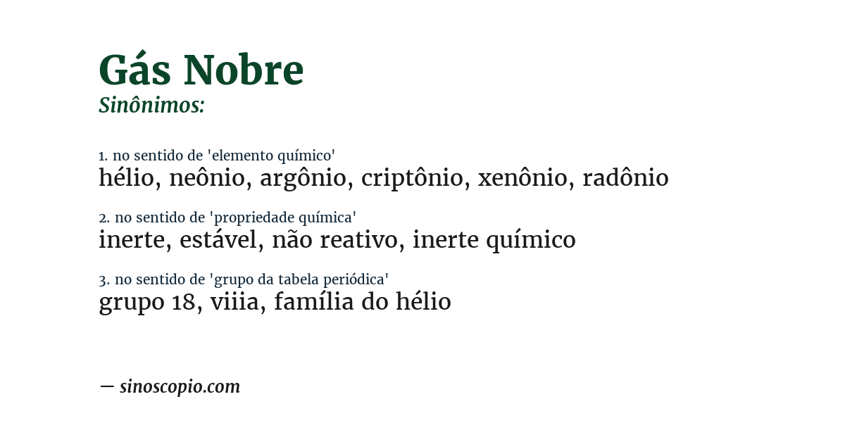 Sinônimo de gás nobre