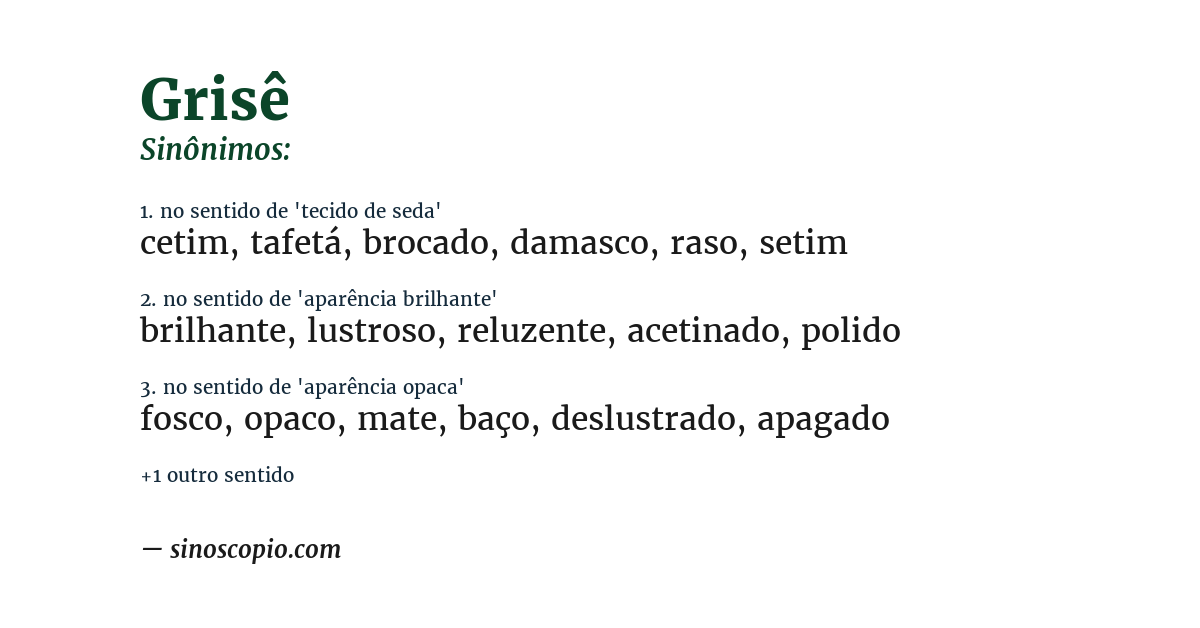 Sinônimo de grisê