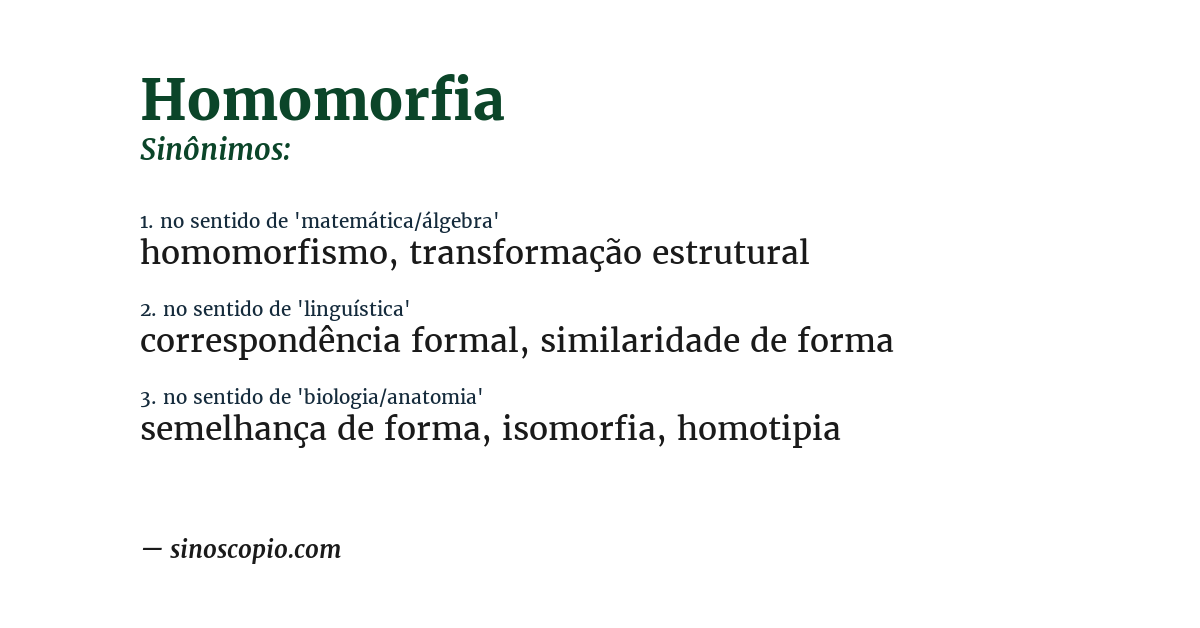 Sinônimo de homomorfia