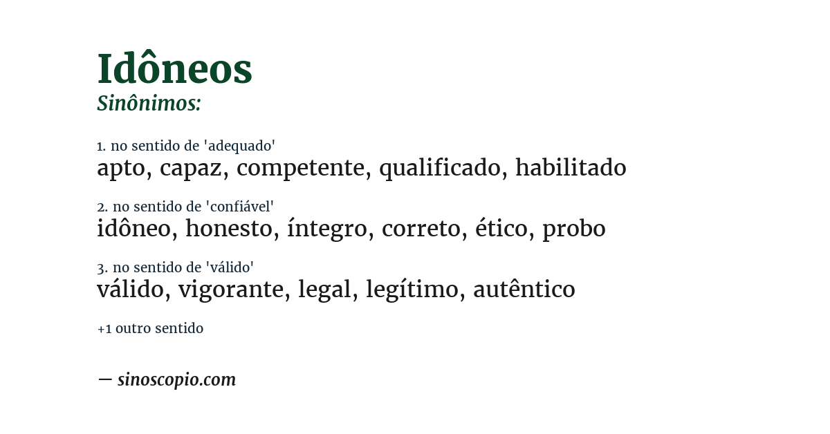 Sinônimo de idôneos