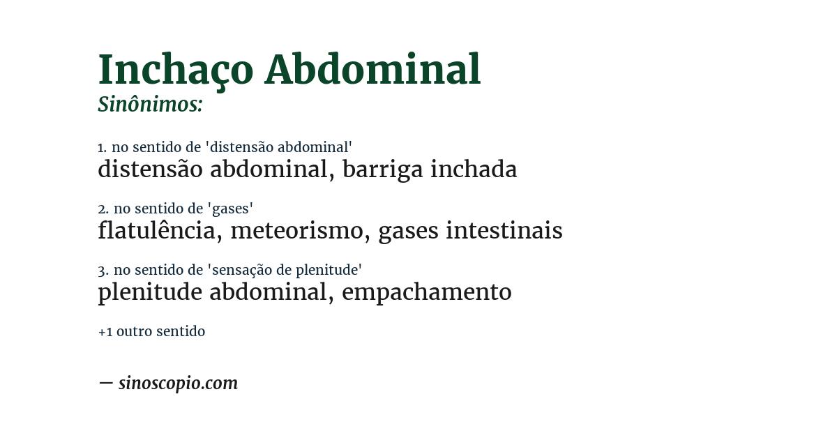 Sinônimo de inchaço abdominal