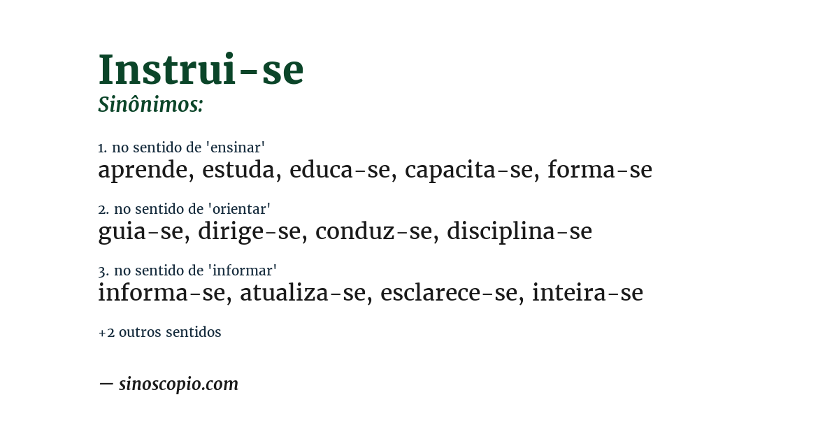 Sinônimo de instrui-se