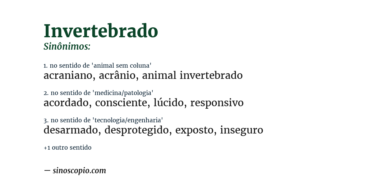Sinônimo de invertebrado