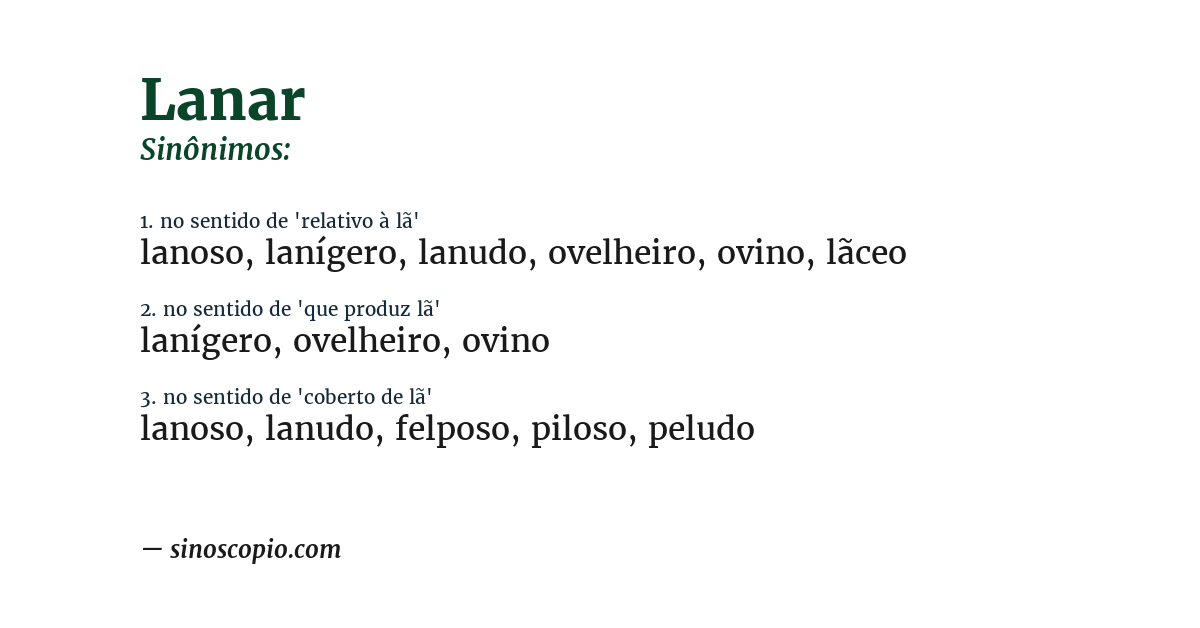 Sinônimo de lanar