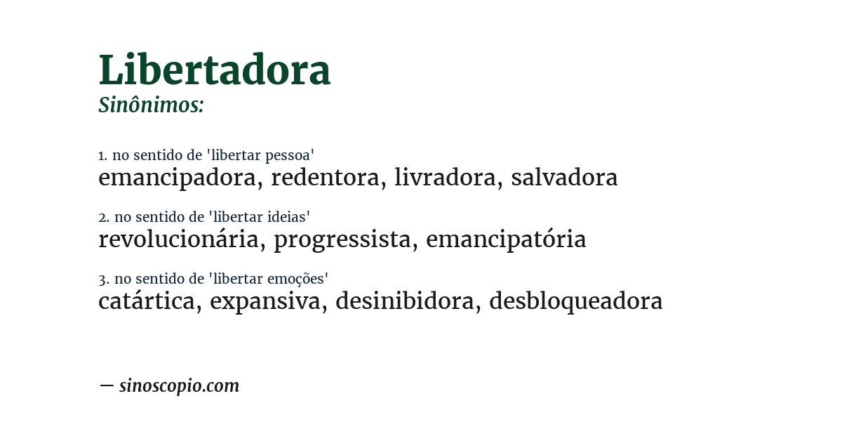 Sinônimo de libertadora