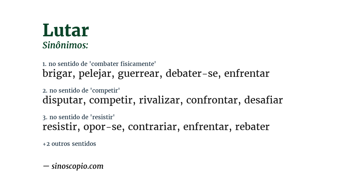 Sinônimo de lutar