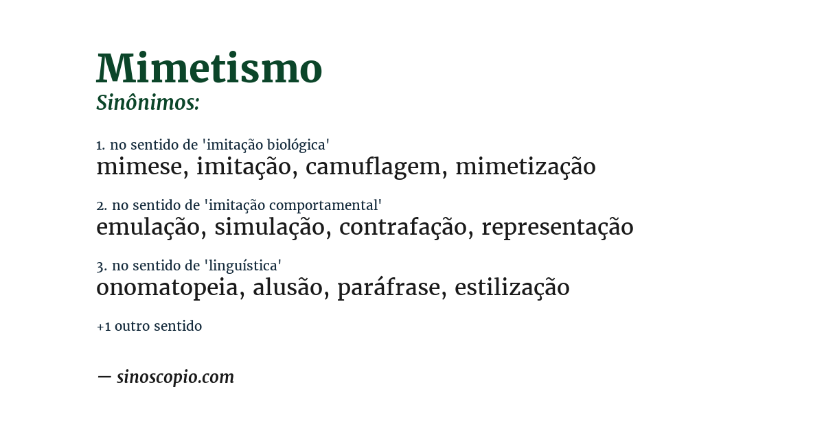 Sinônimo de mimetismo