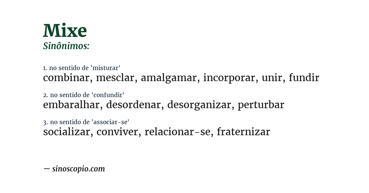 Sinônimo de mixe