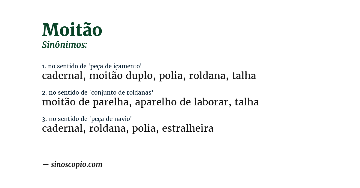 Sinônimo de moitão