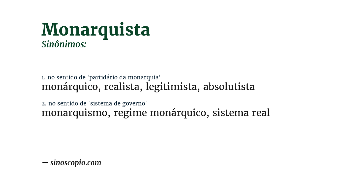 Sinônimo de monarquista