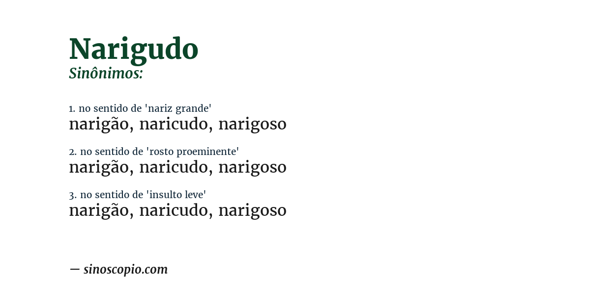 Sinônimo de narigudo