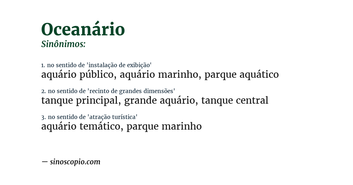 Sinônimo de oceanário