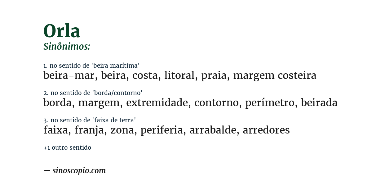 Sinônimo de orla