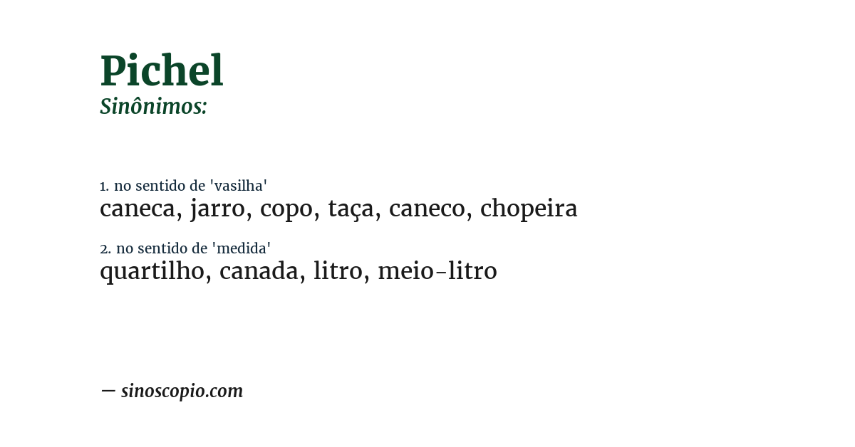 Sinônimo de pichel