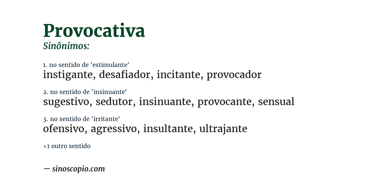 Sinônimo de provocativa