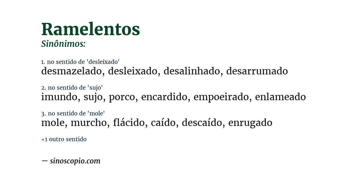 Sinônimo de ramelentos