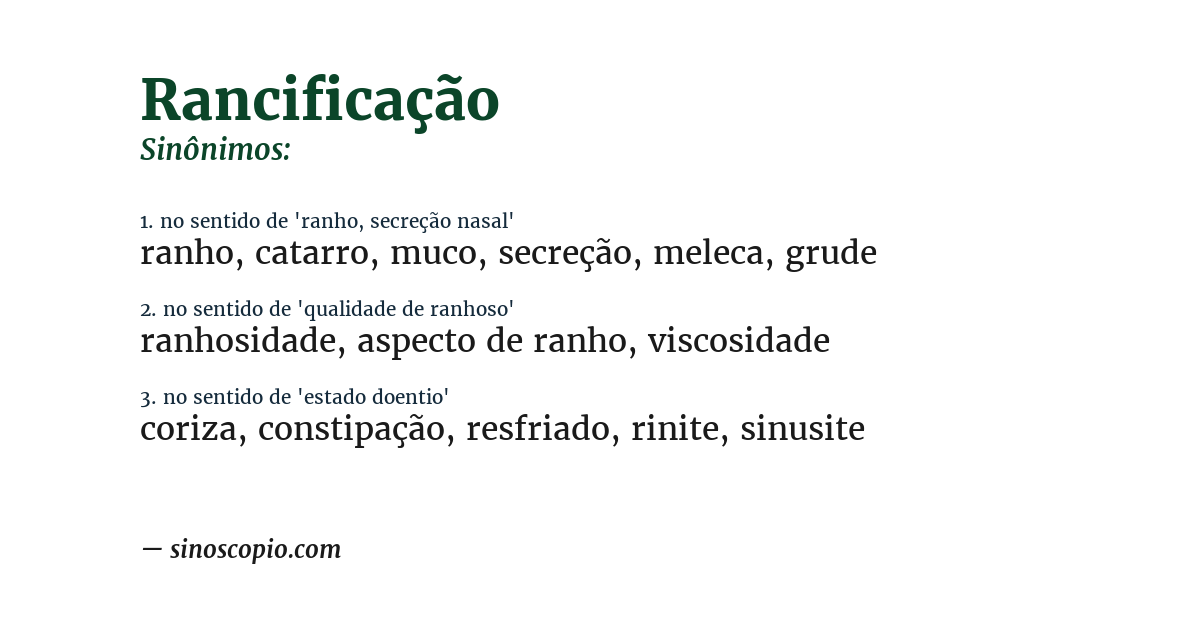 Sinônimo de rancificação