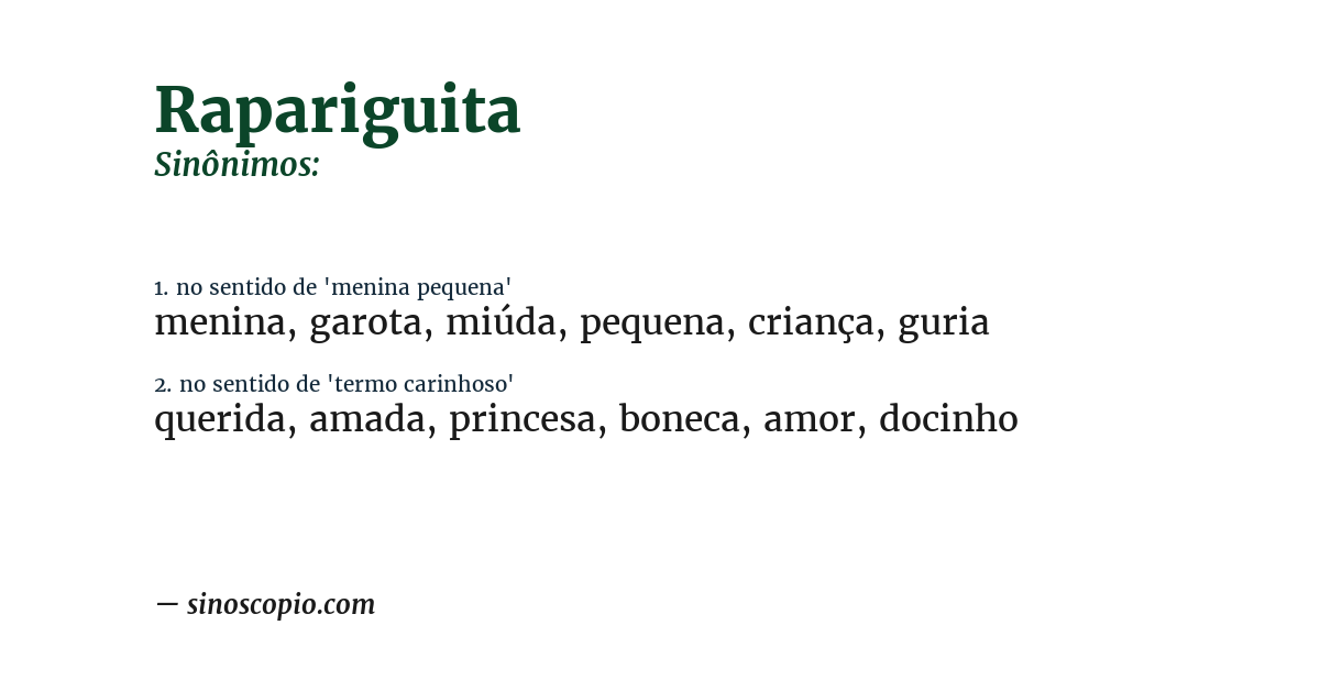 Sinônimo de rapariguita