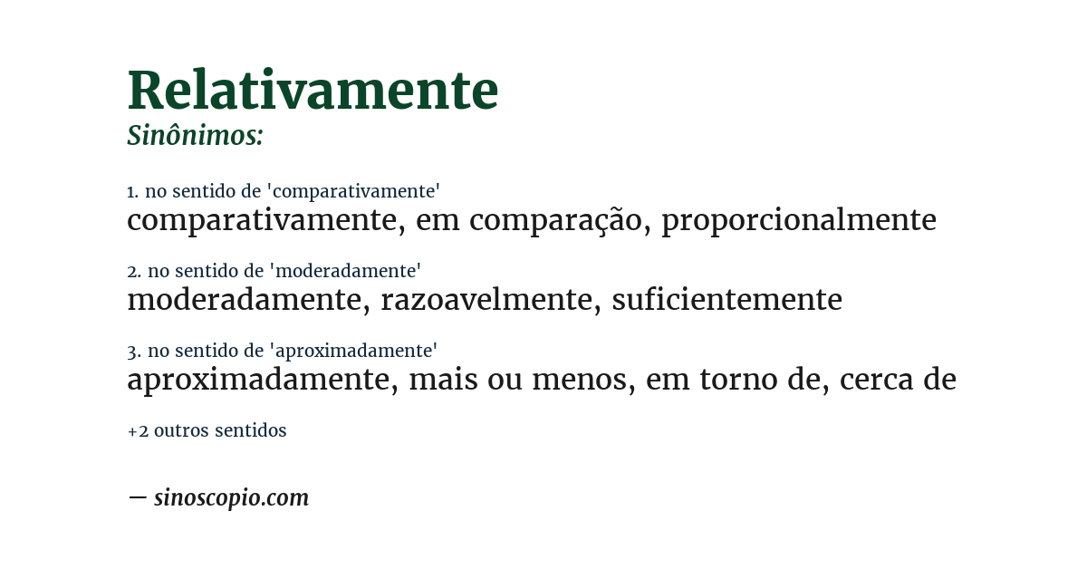 Sinônimo de relativamente