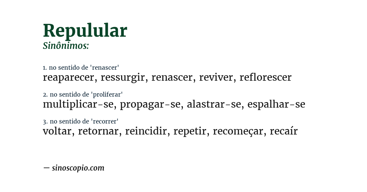 Sinônimo de repulular