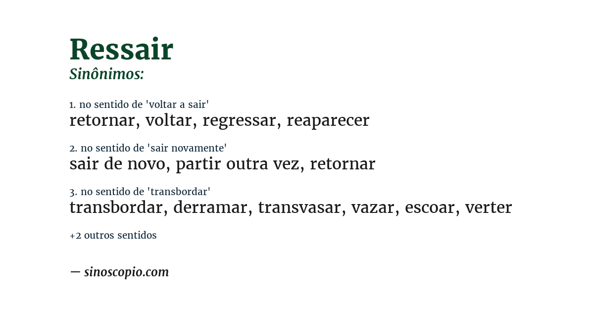 Sinônimo de ressair