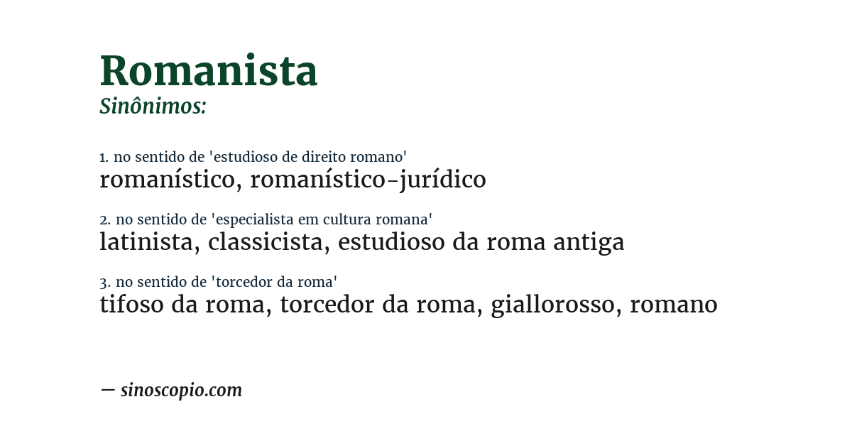Sinônimo de romanista