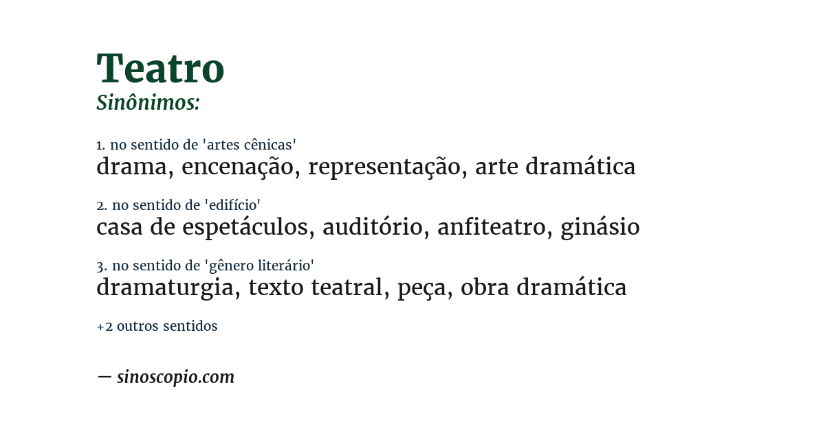 Sinônimo de teatro