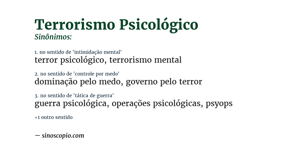Sinônimo de terrorismo psicológico