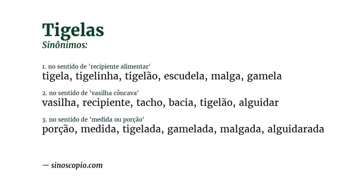 Sinônimo de tigelas