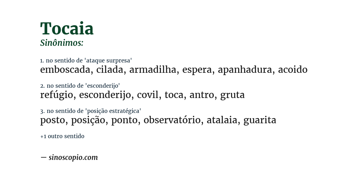 Sinônimo de tocaia