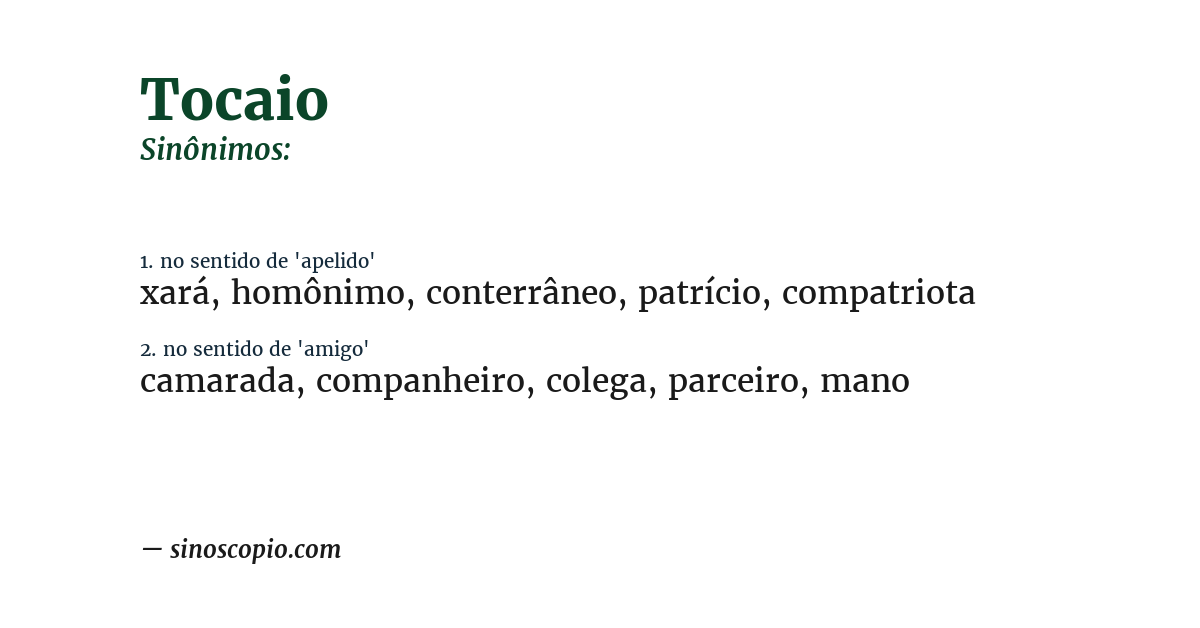 Sinônimo de tocaio
