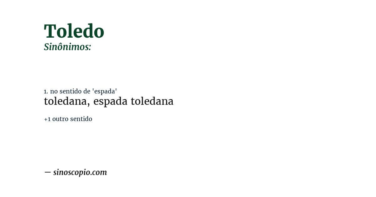 Sinônimo de toledo
