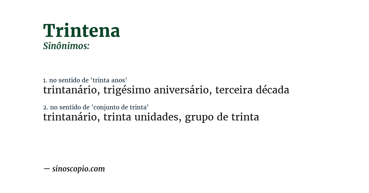 Sinônimo de trintena