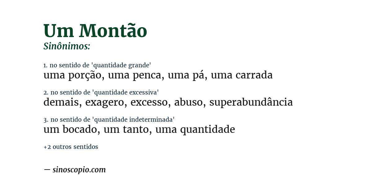 Sinônimo de um montão