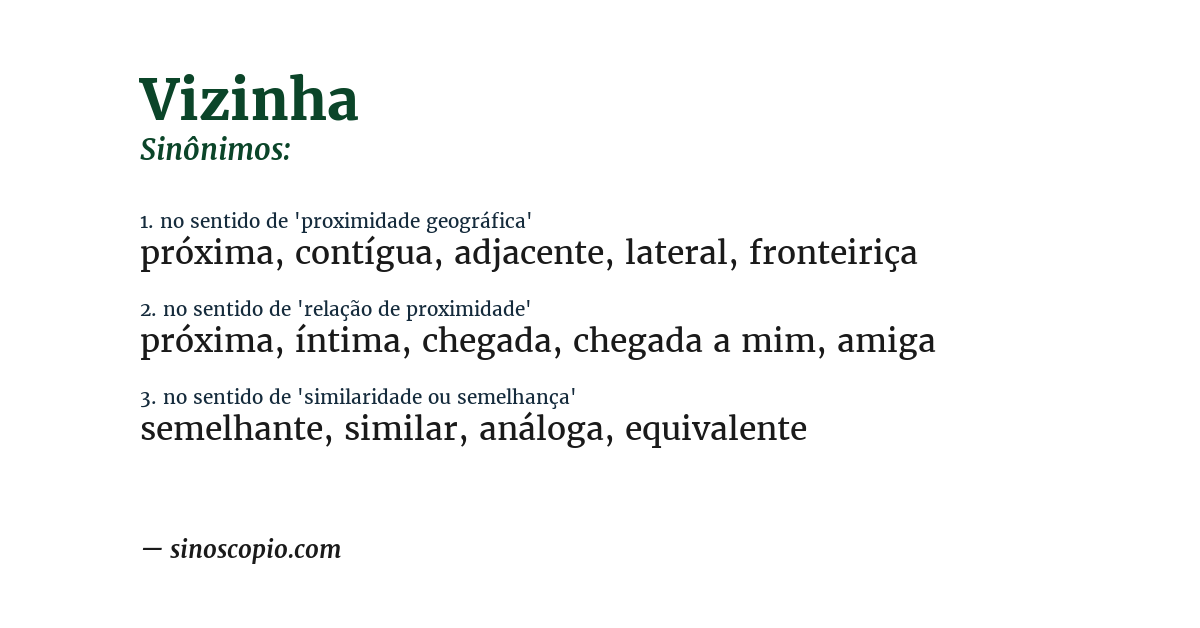 Sinônimo de vizinha