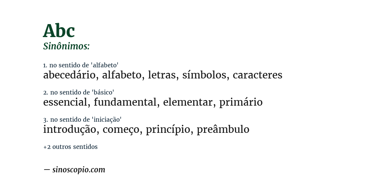 Sinônimo de abc