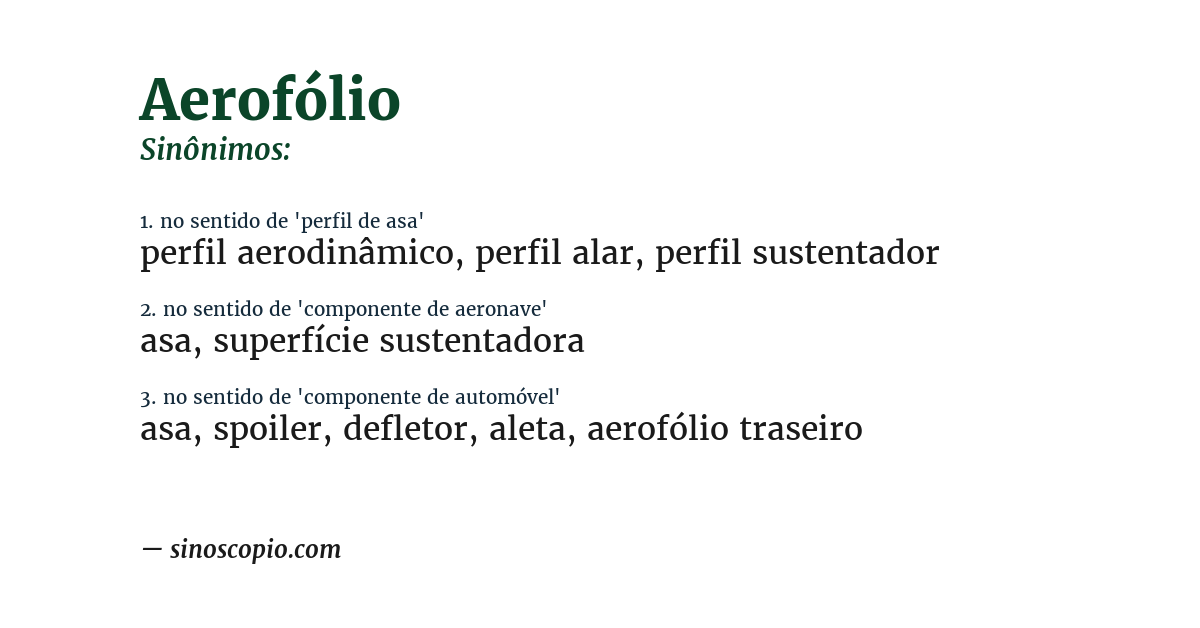 Sinônimo de aerofólio