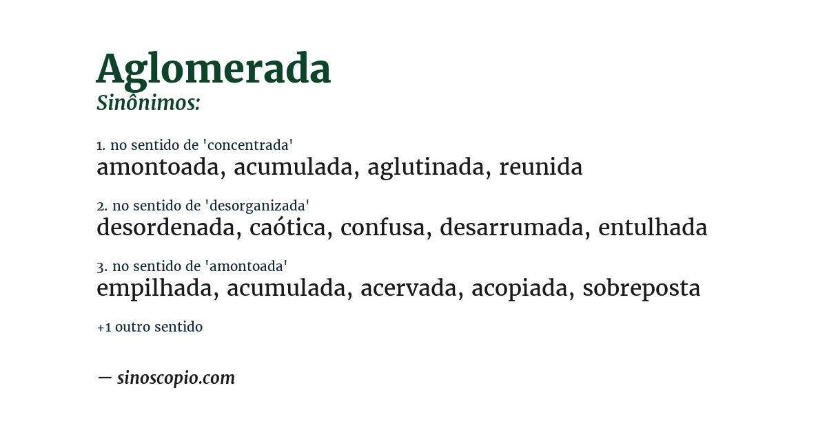 Sinônimo de aglomerada