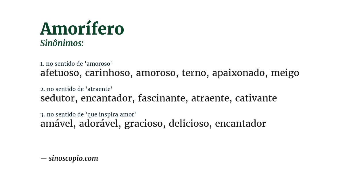 Sinônimo de amorífero