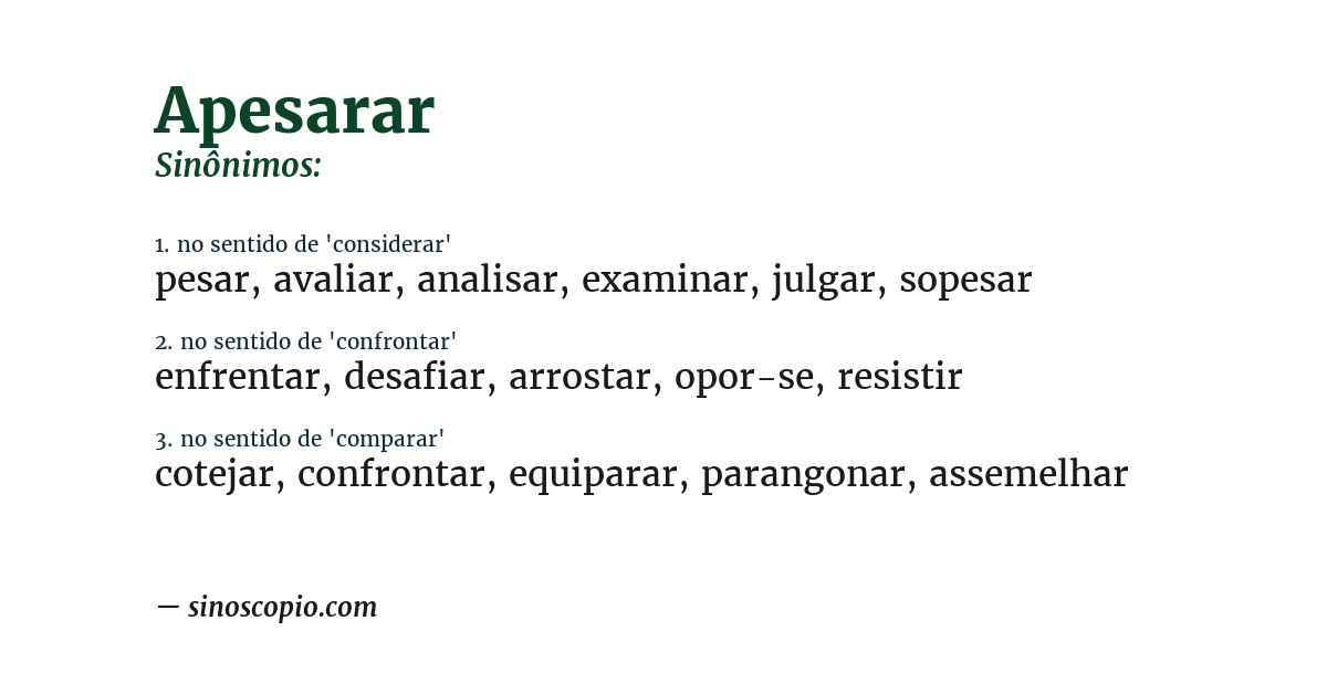 Sinônimo de apesarar