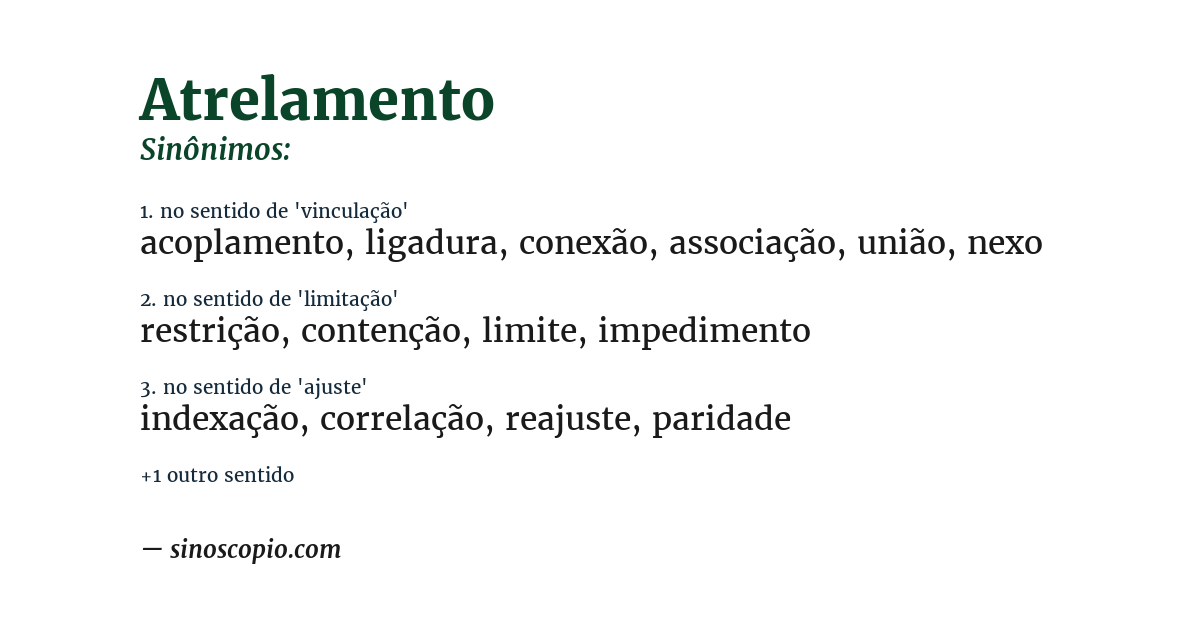Sinônimo de atrelamento