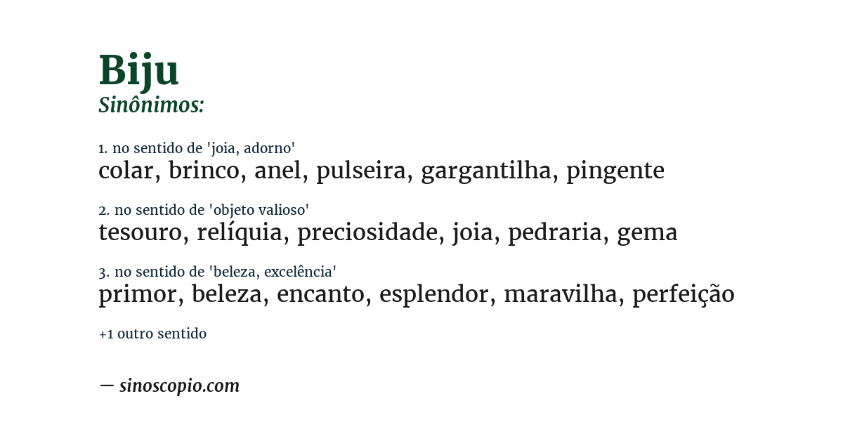 Sinônimo de biju