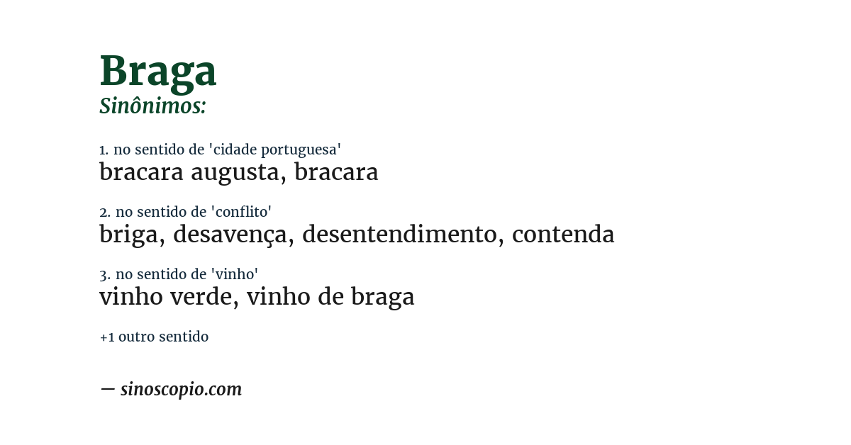 Sinônimo de braga