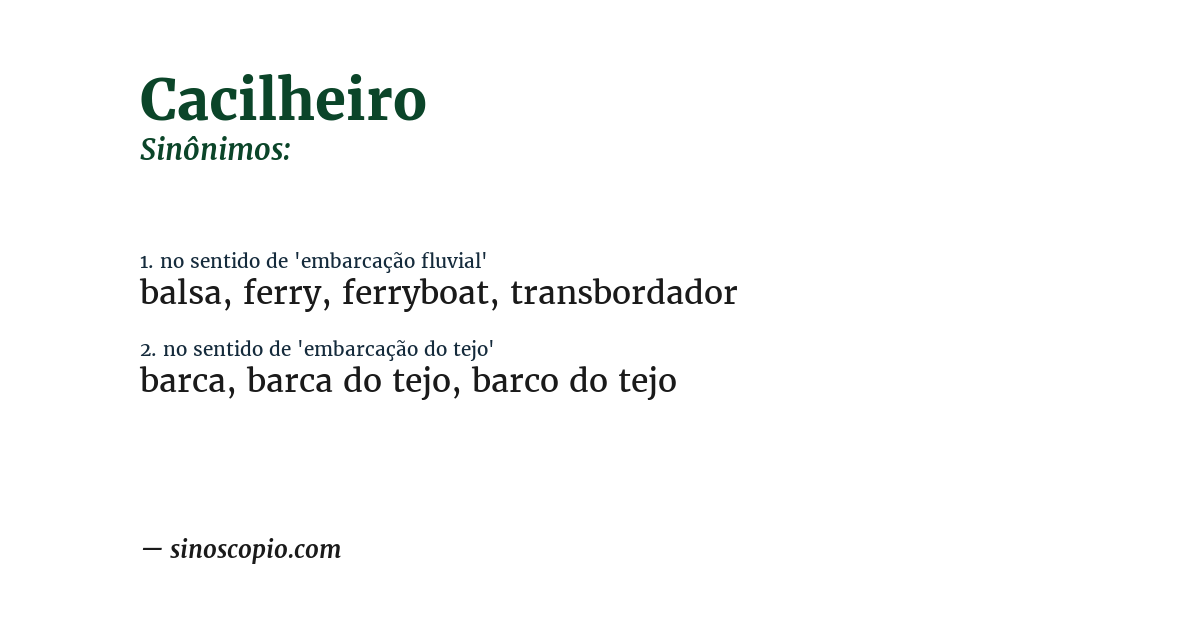 Sinônimo de cacilheiro