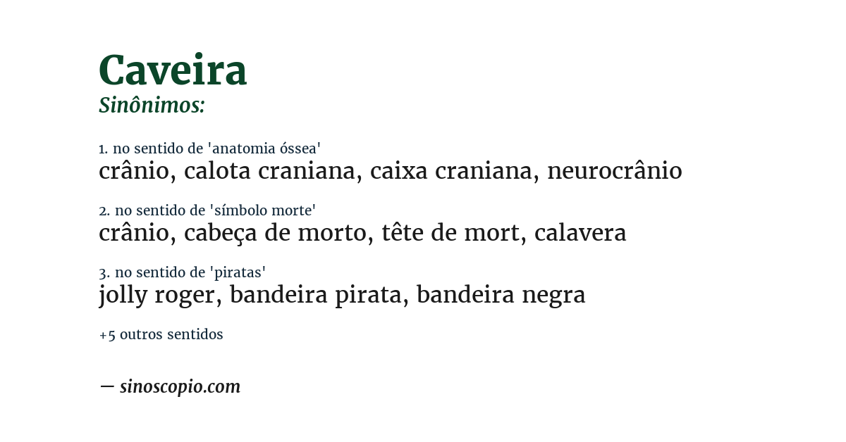 Sinônimo de caveira