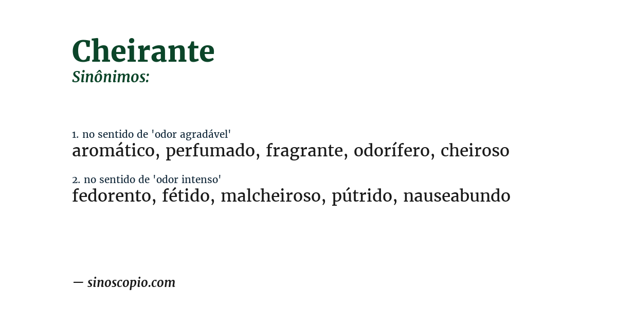Sinônimo de cheirante