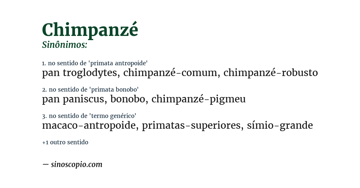 Sinônimo de chimpanzé