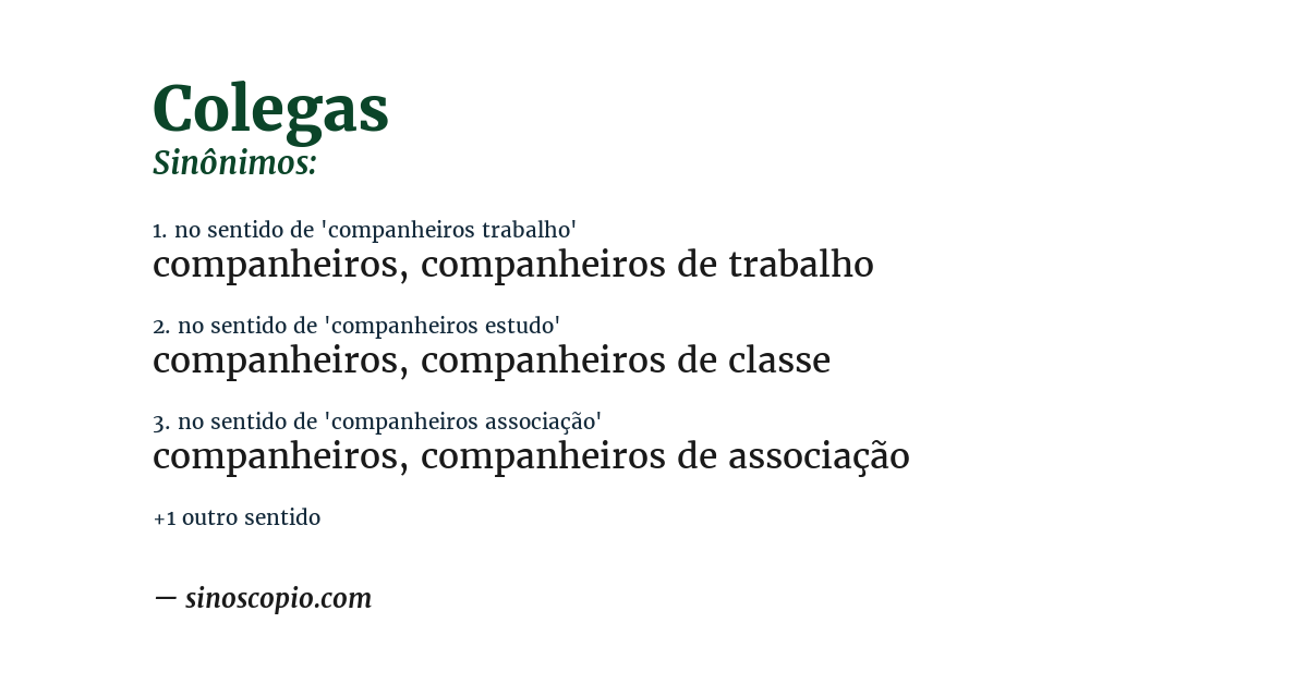 Sinônimo de colegas