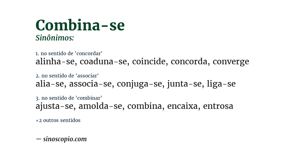 Sinônimo de combina-se
