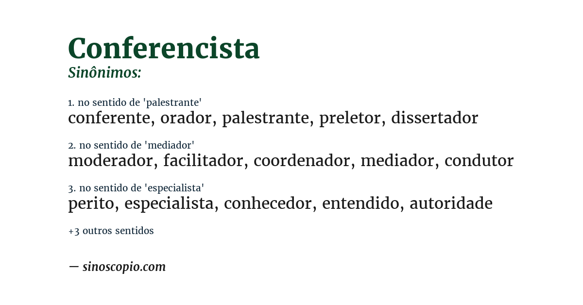 Sinônimo de conferencista